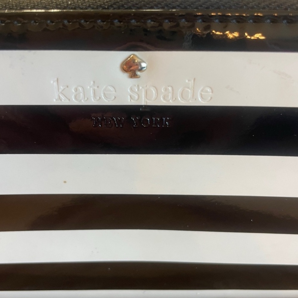 Kate Spade Black and White Striped Wallet - Picture 2 of 11